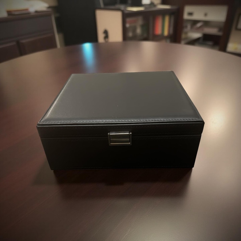 Elegant Black Leather Like Jewelry Box